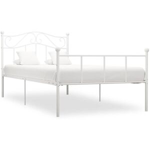 284517 Bed Frame without Mattress White Metal 100x200 cm Vidaxl 284517 Bed Frame without Mattress White Metal 100x200 cm Vidaxl