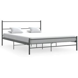 Bed Frame without Mattress Grey Metal 140x200 cm Vidaxl Bed Frame without Mattress Grey Metal 140x200 cm Vidaxl