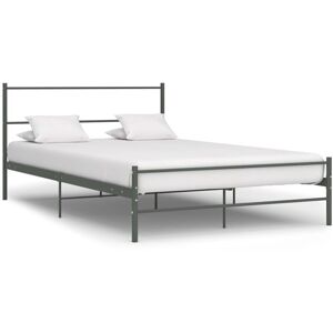 Bed Frame with Headboard without Mattress Grey 160x200 cm Metal Vidaxl Bed Frame with Headboard without Mattress Grey 160x200 cm Metal Vidaxl