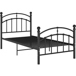 Bed Frame without Mattress Black Metal 100x200 cm vidaXL Bed Frame without Mattress Black Metal 100x200 cm vidaXL