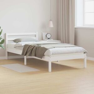 Bed Frame with Headboard White 220 x 90 cm Solid pine wood Vidaxl Bed Frame with Headboard White 220 x 90 cm Solid pine wood Vidaxl