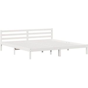 Bed Frame with Headboard White 210 x 180 cm Solid pine wood Vidaxl Bed Frame with Headboard White 210 x 180 cm Solid pine wood Vidaxl