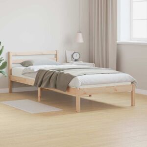 Bed Frame with Headboard Brown 220 x 90 cm Solid pine wood Vidaxl Bed Frame with Headboard Brown 220 x 90 cm Solid pine wood Vidaxl
