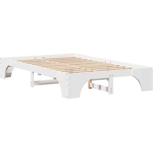 Bed Frame White 197 x 147 x 30 cm Solid pine wood Vidaxl Bed Frame White 197 x 147 x 30 cm Solid pine wood Vidaxl