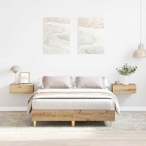 Bed Frame No Mattress Artisan Oak 120x200 cm Engineered Wood Vidaxl Bed Frame No Mattress Artisan Oak 120x200 cm Engineered Wood Vidaxl
