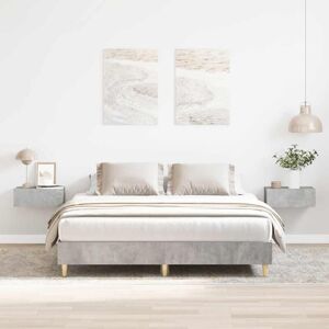 Vidaxl - Bed Frame No Mattress Concrete Grey 150x200 cm King Size Engineered Wood Vidaxl - Bed Frame No Mattress Concrete Grey 150x200 cm King Size Engineered Wood