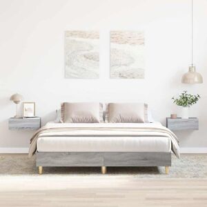 Vidaxl - Bed Frame No Mattress Grey Sonoma 150x200 cm King Size Engineered Wood Vidaxl - Bed Frame No Mattress Grey Sonoma 150x200 cm King Size Engineered Wood