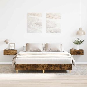 Vidaxl - Bed Frame No Mattress Smoked Oak 150x200 cm King Size Engineered Wood Vidaxl - Bed Frame No Mattress Smoked Oak 150x200 cm King Size Engineered Wood