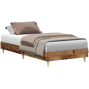 Bed Frame No Mattress Old Wood 90x190 cm Single Engineered Wood vidaXL Bed Frame No Mattress Old Wood 90x190 cm Single Engineered Wood vidaXL