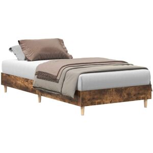 Vidaxl - Bed Frame No Mattress Smoked Oak 90x190 cm Single Engineered Wood Vidaxl - Bed Frame No Mattress Smoked Oak 90x190 cm Single Engineered Wood