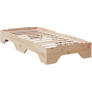 Bed Frame No Mattress Stackable 75x190 cm Small Single Solid Wood vidaXL Bed Frame No Mattress Stackable 75x190 cm Small Single Solid Wood vidaXL