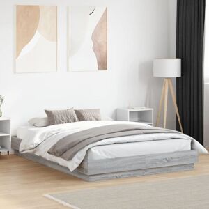 Bed Frame without Mattress Grey Sonoma 120x200 cm Vidaxl Bed Frame without Mattress Grey Sonoma 120x200 cm Vidaxl