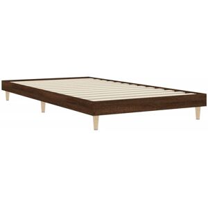 Bed Frame without Mattress Brown Oak 90x200 cm Engineered Wood Vidaxl Bed Frame without Mattress Brown Oak 90x200 cm Engineered Wood Vidaxl