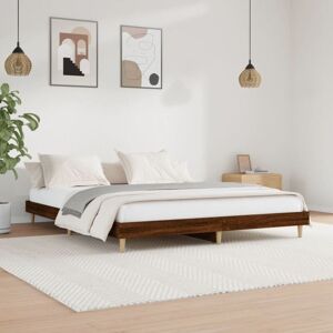 Vidaxl - Bed Frame without Mattress Brown Oak 200x200 cm Engineered Wood Vidaxl - Bed Frame without Mattress Brown Oak 200x200 cm Engineered Wood
