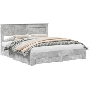 Bed Frame Concrete Grey 180 x 200 cm Engineered Wood vidaXL Bed Frame Concrete Grey 180 x 200 cm Engineered Wood vidaXL