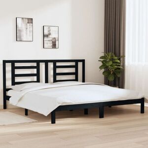 Vidaxl - Bed Frame without Mattress Black 200x200 cm Solid Wood Pine Vidaxl - Bed Frame without Mattress Black 200x200 cm Solid Wood Pine