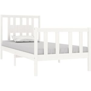 Bed Frame without Mattress White Solid Wood 90x190 cm Single Single vidaXL Bed Frame without Mattress White Solid Wood 90x190 cm Single Single vidaXL