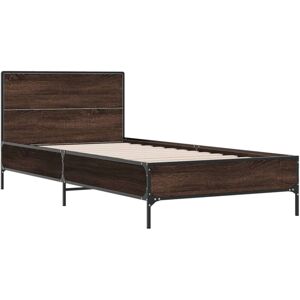 Bed Frame without Mattress Brown Oak 90x190 cm Single Vidaxl Bed Frame without Mattress Brown Oak 90x190 cm Single Vidaxl