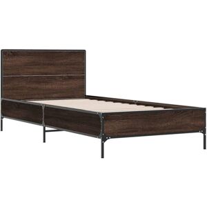 Bed Frame without Mattress Brown Oak 75x190 cm Small Single Vidaxl Bed Frame without Mattress Brown Oak 75x190 cm Small Single Vidaxl