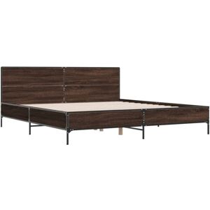 Bed Frame without Mattress Brown Oak 200x200 cm Vidaxl Bed Frame without Mattress Brown Oak 200x200 cm Vidaxl