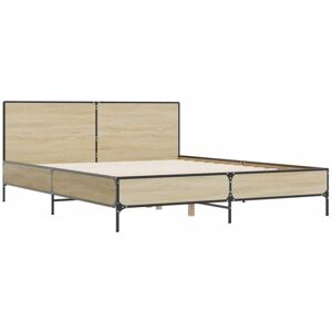 Bed Frame without Mattress Sonoma Oak 135x190 cm Double Vidaxl Bed Frame without Mattress Sonoma Oak 135x190 cm Double Vidaxl