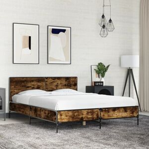 Bed Frame without Mattress Smoked Oak 120x200 cm Vidaxl Bed Frame without Mattress Smoked Oak 120x200 cm Vidaxl