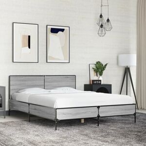 Bed Frame without Mattress Grey Sonoma 140x200 cm Vidaxl Bed Frame without Mattress Grey Sonoma 140x200 cm Vidaxl
