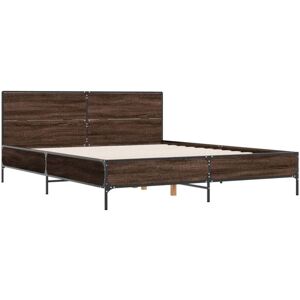 Bed Frame without Mattress Brown Oak 135x190 cm Double vidaXL Bed Frame without Mattress Brown Oak 135x190 cm Double vidaXL