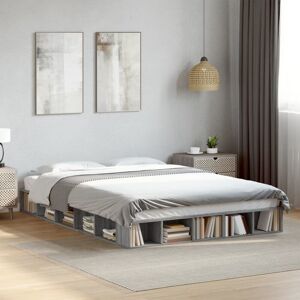 Bed Frame without Mattress Grey Sonoma 140x200 cm Vidaxl Bed Frame without Mattress Grey Sonoma 140x200 cm Vidaxl
