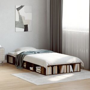 Bed Frame without Mattress Smoked Oak 100x200 cm Vidaxl Bed Frame without Mattress Smoked Oak 100x200 cm Vidaxl