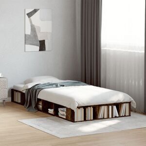 Bed Frame without Mattress Smoked Oak 90x200 cm Vidaxl Bed Frame without Mattress Smoked Oak 90x200 cm Vidaxl