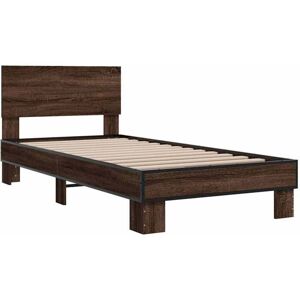 Bed Frame without Mattress Brown Oak 75x190 cm Small Single Vidaxl Bed Frame without Mattress Brown Oak 75x190 cm Small Single Vidaxl