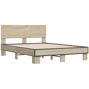 vidaXL Bed Frame Sonoma Oak 140x200 cm - Bed Frame, Sonoma Oak, 140x200 cm, Durable, Easy Assembly vidaXL Bed Frame Sonoma Oak 140x200 cm - Bed Frame, Sonoma Oak, 140x200 cm, Durable, Easy Assembly