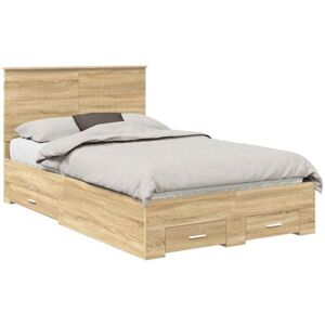 Bed Frame with Drawer Sonoma Oak 120 x 200 cm Engineered Wood vidaXL Bed Frame with Drawer Sonoma Oak 120 x 200 cm Engineered Wood vidaXL