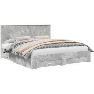 Bed Frame Concrete Grey 180 x 200 cm Engineered Wood vidaXL Bed Frame Concrete Grey 180 x 200 cm Engineered Wood vidaXL