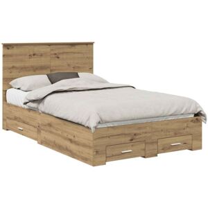 Bed Frame with Drawer Artisan Oak 120 x 190 cm Engineered Wood vidaXL Bed Frame with Drawer Artisan Oak 120 x 190 cm Engineered Wood vidaXL