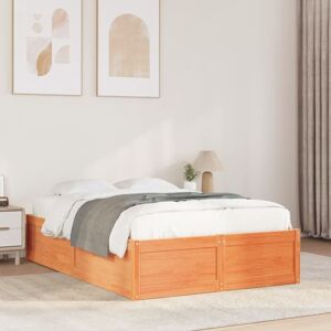 Vidaxl - Bed Frame without Mattress Wax Brown 120x190 cm Small Double Solid Wood Pine Vidaxl - Bed Frame without Mattress Wax Brown 120x190 cm Small Double Solid Wood Pine