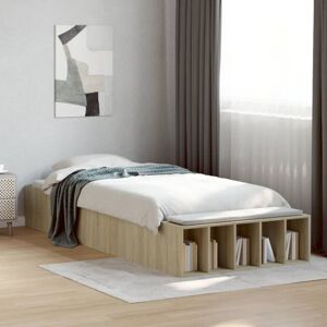 Bed Frame without Mattress Sonoma Oak 75x190 cm Small Single Vidaxl Bed Frame without Mattress Sonoma Oak 75x190 cm Small Single Vidaxl