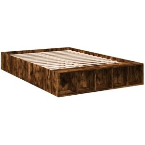 Bed Frame without Mattress Smoked Oak 120x190 cm Small Double Vidaxl Bed Frame without Mattress Smoked Oak 120x190 cm Small Double Vidaxl