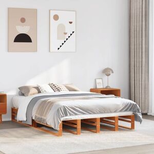 Vidaxl - Bed Frame without Mattress Wax Brown 120x190 cm Small Double Solid Wood Pine Vidaxl - Bed Frame without Mattress Wax Brown 120x190 cm Small Double Solid Wood Pine