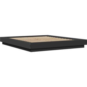 vidaXL Bed Frame 150x200cm Black Modern Support - Bed Frame vidaXL Bed Frame 150x200cm Black Modern Support - Bed Frame