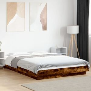 Bed Frame without Mattress Smoked Oak 120x200 cm Vidaxl Bed Frame without Mattress Smoked Oak 120x200 cm Vidaxl