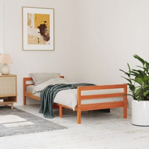 Bed Frame without Mattress Wax Brown 90x200 cm Solid Wood Pine Vidaxl Bed Frame without Mattress Wax Brown 90x200 cm Solid Wood Pine Vidaxl