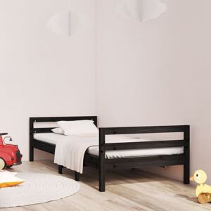 Vidaxl - Bed Frame without Mattress Black 75x190 cm Small Single Solid Wood Pine Vidaxl - Bed Frame without Mattress Black 75x190 cm Small Single Solid Wood Pine