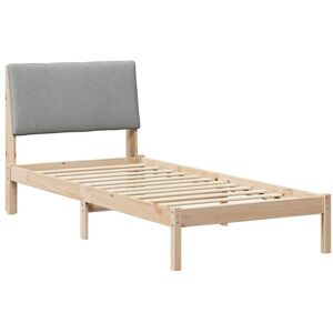 Bed frame Brown and light grey 90 x 200 cm Solid pine wood vidaXL Bed frame Brown and light grey 90 x 200 cm Solid pine wood vidaXL