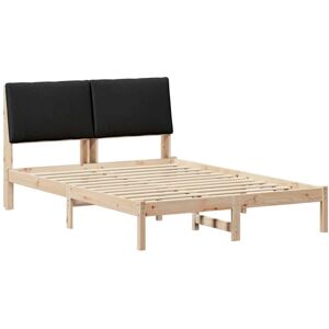 Bed frame Brown and black 140 x 200 cm Solid pine wood vidaXL Bed frame Brown and black 140 x 200 cm Solid pine wood vidaXL