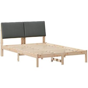 Bed frame Brown and dark grey 140 x 200 cm Solid pine wood vidaXL Bed frame Brown and dark grey 140 x 200 cm Solid pine wood vidaXL