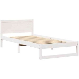 Bed Frame with Headboard White 100 x 200 cm Solid Pine wood Vidaxl Bed Frame with Headboard White 100 x 200 cm Solid Pine wood Vidaxl