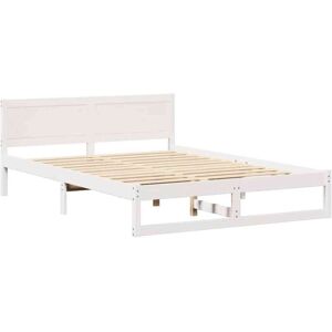 Vidaxl - Bed Frame with Headboard White 160 x 200 cm Solid Pine wood Vidaxl - Bed Frame with Headboard White 160 x 200 cm Solid Pine wood