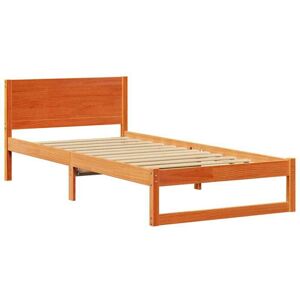 Bed Frame with Headboard Brown 90 x 190 cm Solid Pine wood Vidaxl Bed Frame with Headboard Brown 90 x 190 cm Solid Pine wood Vidaxl